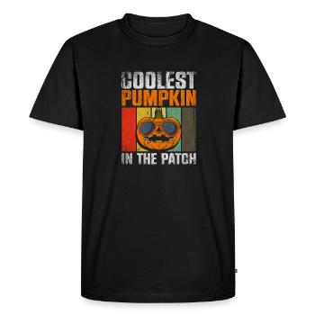 La citrouille la plus cool du patch Halloween - T-shirt Premium bio Homme - noir - Devant - Nico (187cm)