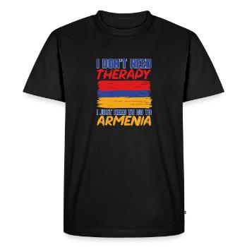 Drapeau arménien Arménie - T-shirt Premium bio Homme - noir - Devant - Nico (187cm)