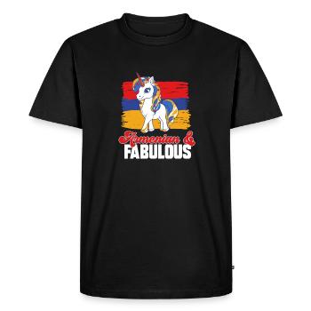 Drapeau arménien Arménie - T-shirt Premium bio Homme - noir - Devant - Nico (187cm)