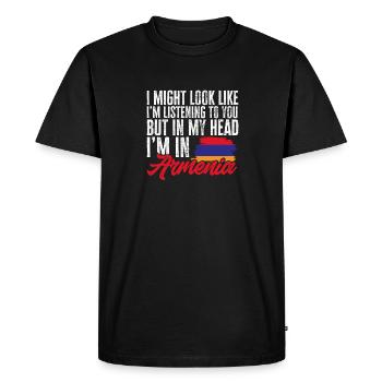 Drapeau arménien Arménie - T-shirt Premium bio Homme - noir - Devant - Nico (187cm)