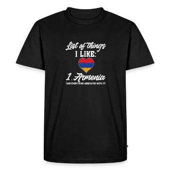 Drapeau arménien Arménie - T-shirt Premium bio Homme - noir - Devant - Nico (187cm)