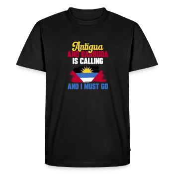 Antigua and Barbuda flag - Men's Premium Organic T-Shirt - black - Front - Nico (187cm)