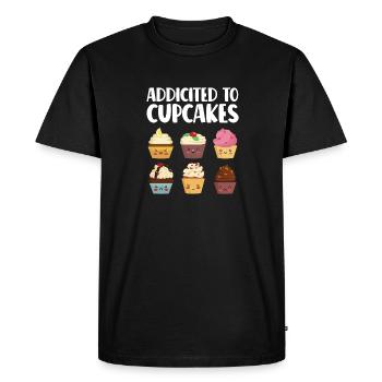 Chef pâtissier Baker Cuisson de cupcakes amusants - T-shirt Premium bio Homme - noir - Devant - Nico (187cm)