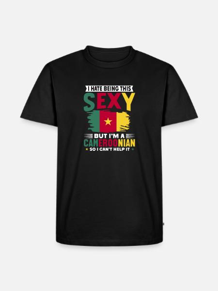 Flag of Cameroon Cameroon - Men's Premium Organic T-Shirt - black