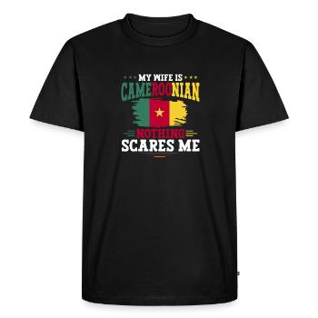 Flag of Cameroon Cameroon - Men's Premium Organic T-Shirt - black - Front - Nico (187cm)