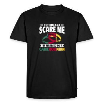 Flag of Cameroon Cameroon - Men's Premium Organic T-Shirt - black - Front - Nico (187cm)