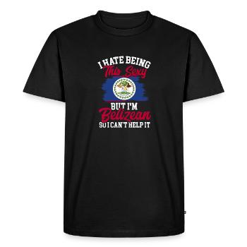 Belize Flag Belizean - Men's Premium Organic T-Shirt - black - Front - Nico (187cm)