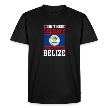 Belize Flag Belizean - Men's Premium Organic T-Shirt - black - Front - Nico (187cm)