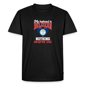 Belize Flag Belizean - Men's Premium Organic T-Shirt - black - Front - Nico (187cm)