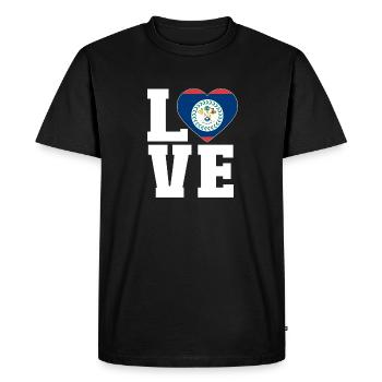 Belize Flag Belizean - Men's Premium Organic T-Shirt - black - Front - Nico (187cm)