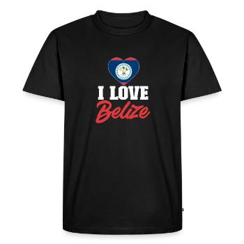 Belize Flag Belizean - Men's Premium Organic T-Shirt - black - Front - Nico (187cm)