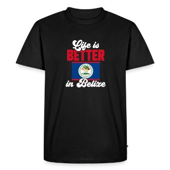 Belize Flag Belizean - Men's Premium Organic T-Shirt - black - Front - Nico (187cm)
