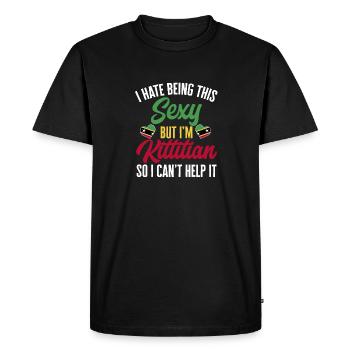 Flag of Saint Kitts and Nevis - Men's Premium Organic T-Shirt - black - Front - Nico (187cm)