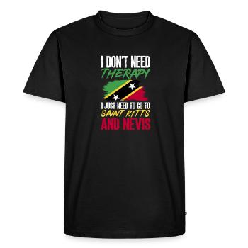Flag of Saint Kitts and Nevis - Men's Premium Organic T-Shirt - black - Front - Nico (187cm)