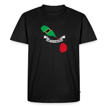 Flag of Saint Kitts and Nevis - Men's Premium Organic T-Shirt - black - Front - Nico (187cm)