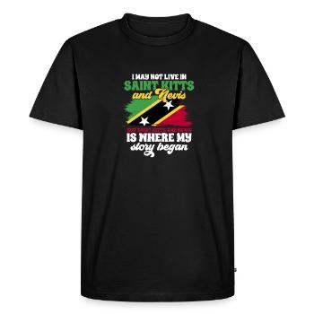 Flag of Saint Kitts and Nevis - Men's Premium Organic T-Shirt - black - Front - Nico (187cm)