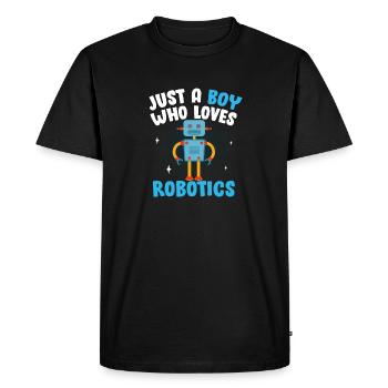 Droid Builder Robot Drôle Juste Un Garçon Qui Aime Rob - T-shirt Premium bio Homme - noir - Devant - Nico (187cm)
