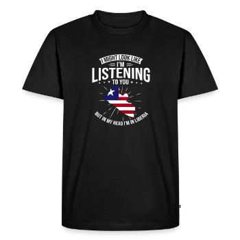 Drapeau du Libéria Libériens - T-shirt Premium bio Homme - noir - Devant - Nico (187cm)