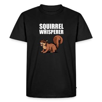 Animal Forest Rodent Cool Squirrel Whisperer - Men's Premium Organic T-Shirt - black - Front - Nico (187cm)