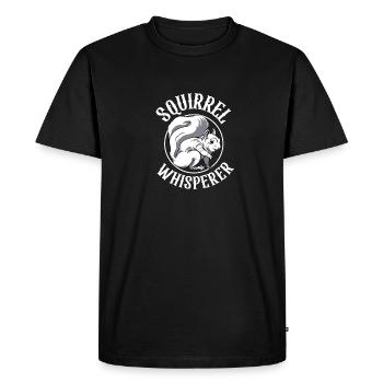 Cool Squirrel Whisperer Animal Forest Rodent - Men's Premium Organic T-Shirt - black - Front - Nico (187cm)