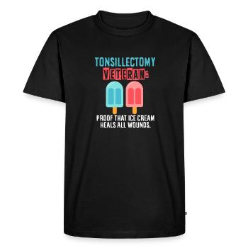 Tonsillectomy, recovery, tonsillectomy - Men's Premium Organic T-Shirt - black - Front - Nico (187cm)
