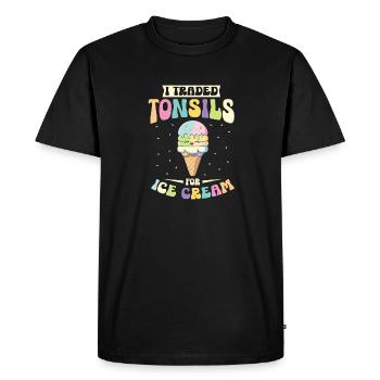 Tonsillectomy, recovery, tonsillectomy - Men's Premium Organic T-Shirt - black - Front - Nico (187cm)