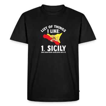 Sicily Flag Italy Sicily - Men's Premium Organic T-Shirt - black - Front - Nico (187cm)
