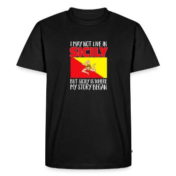 Sicily Flag Italy Sicily - Men's Premium Organic T-Shirt - black - Front - Nico (187cm)
