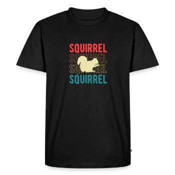 Vintage Squirrel Rodent Retro Forest Animal - Men's Premium Organic T-Shirt - black - Front - Nico (187cm)