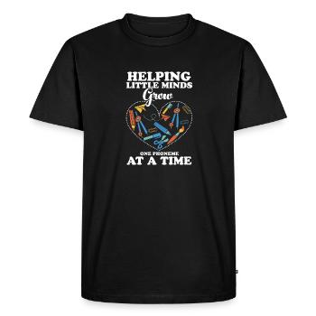 ESL Teacher Helping Little Minds Grow One Phonemes - Men's Premium Organic T-Shirt - black - Front - Nico (187cm)