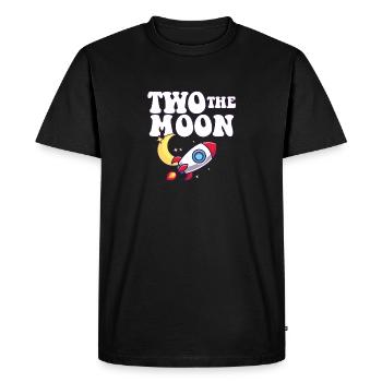 Outer Space 2nd Birthday Party Theme Two The Moon - Men's Premium Organic T-Shirt - black - Front - Nico (187cm)