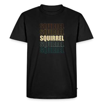Vintage Forest Animal Squirrel Rodent Retro - Men's Premium Organic T-Shirt - black - Front - Nico (187cm)