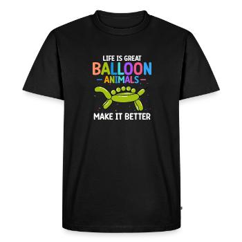 ballon animal fête ballon artiste - T-shirt Premium bio Homme - noir - Devant - Nico (187cm)