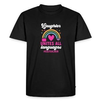 Teacher English Second Language Foreign Language - Men's Premium Organic T-Shirt - black - Front - Nico (187cm)