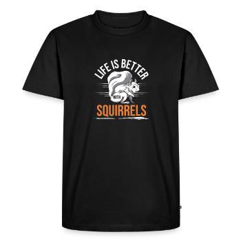 Cool Funny Life Is Better With Squirrels Forest An - Men's Premium Organic T-Shirt - black - Front - Nico (187cm)