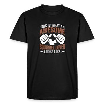 Forest Animal This Is An Awesome Squirrel Lover Lo - Men's Premium Organic T-Shirt - black - Front - Nico (187cm)