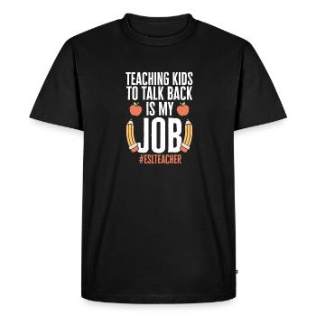 Teacher English Second Language Foreign Language - Men's Premium Organic T-Shirt - black - Front - Nico (187cm)