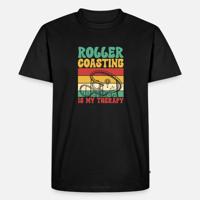 Achterbahn Rollercoaster Freizeitpark - Männer Premium Bio T-Shirt - Schwarz