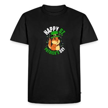 Écureuil Enthousiaste Enfants Animal Mignon Heureux St. Pat - T-shirt Premium bio Homme - noir - Devant - Nico (187cm)