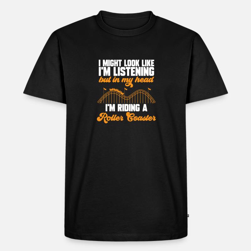 Achterbahn Rollercoaster Freizeitpark - Männer Premium Bio T-Shirt - Schwarz
