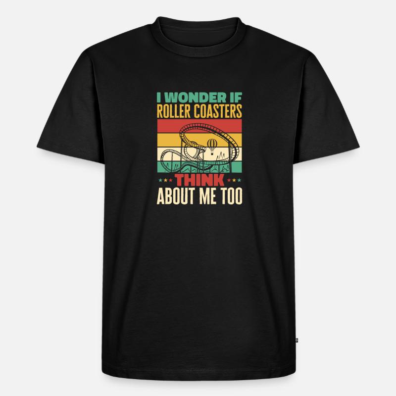 Achterbahn Rollercoaster Freizeitpark - Männer Premium Bio T-Shirt - Schwarz
