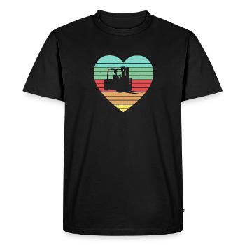 Opérateur de chariot élévateur Vintage Heart Forklift Driver Co - T-shirt Premium bio Homme - noir - Devant - Nico (187cm)