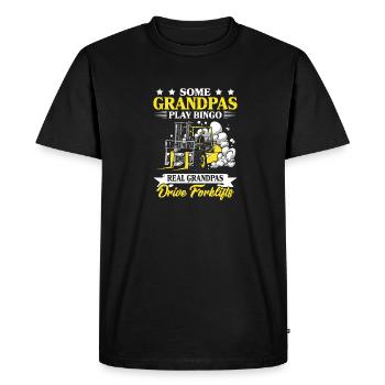 Grandpas Drive Forklifts Grandfather Men Forklift - Men's Premium Organic T-Shirt - black - Front - Nico (187cm)