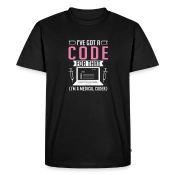 Medical Coder Coding Specialist - Men's Premium Organic T-Shirt - black - Front - Nico (187cm)