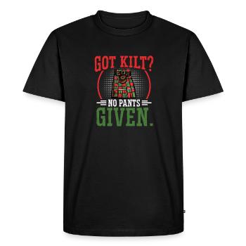 Jupe Tartan Kilt Ecossais - T-shirt Premium bio Homme - noir - Devant - Nico (187cm)
