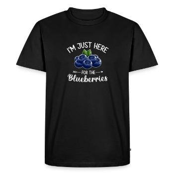 Blueberry, Fruit, Blueberry - Men's Premium Organic T-Shirt - black - Front - Nico (187cm)