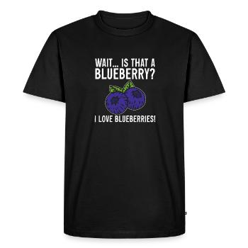 Blueberry, Fruit, Blueberry - Men's Premium Organic T-Shirt - black - Front - Nico (187cm)