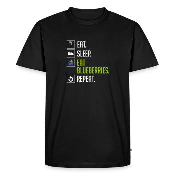 Blueberry, Fruit, Blueberry - Men's Premium Organic T-Shirt - black - Front - Nico (187cm)