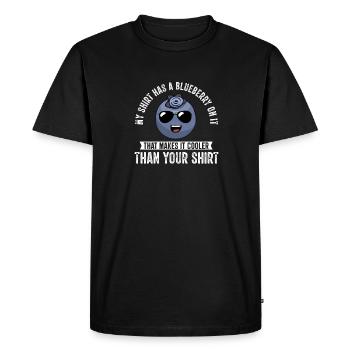 Blueberry, Fruit, Blueberry - Men's Premium Organic T-Shirt - black - Front - Nico (187cm)