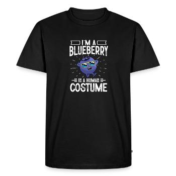 Blueberry, Fruit, Blueberry - Men's Premium Organic T-Shirt - black - Front - Nico (187cm)